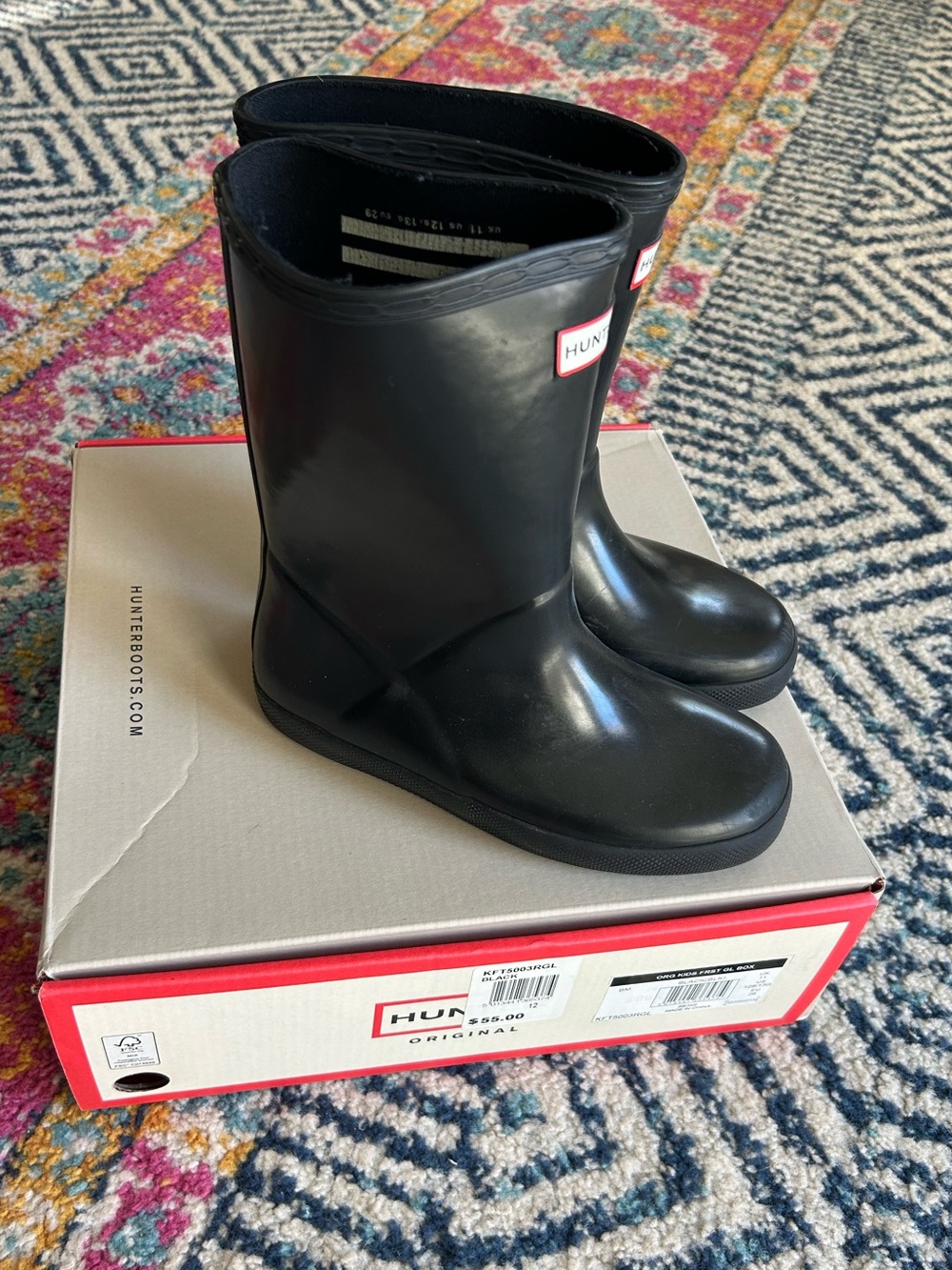 Hunter Kids Black Rain Boots - Classic Pull-On